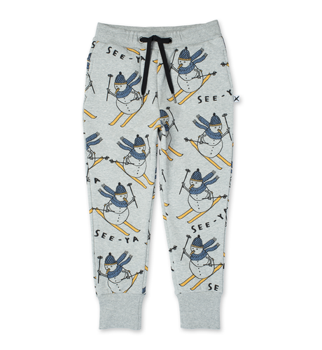 Minti Speedy Snowman Furry Trackies - Grey Marle