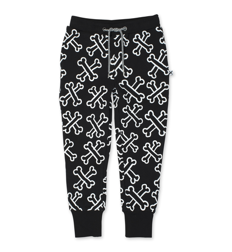 Minti Bones Furry Trackies - Black