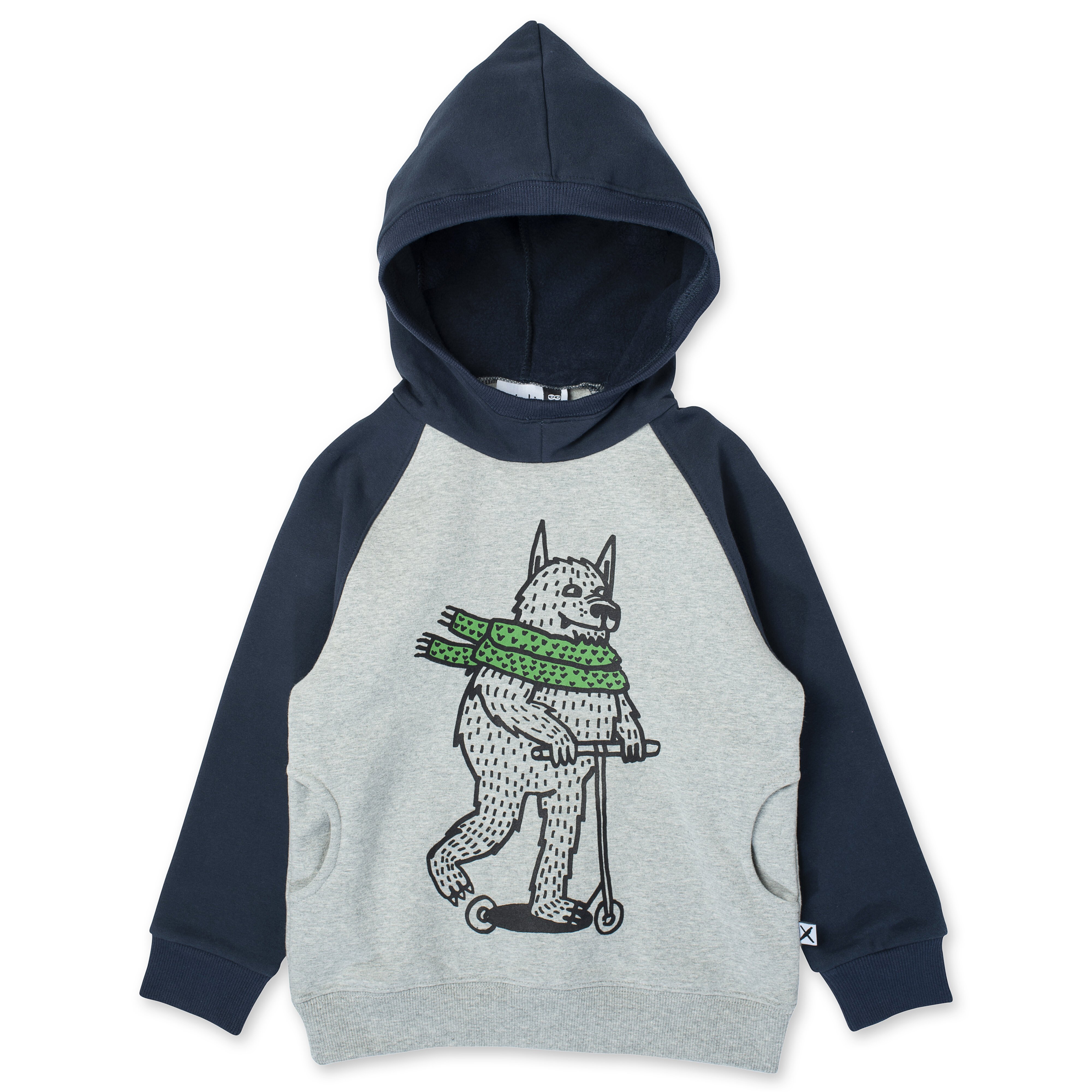 Minti Warm Wolf Furry Hood Grey Mrl/Dark Blue SHOP BY BRAND