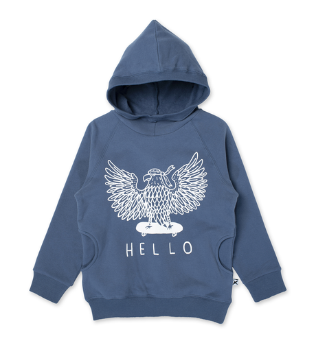 Minti Hello Eagle Furry Hood - Navy