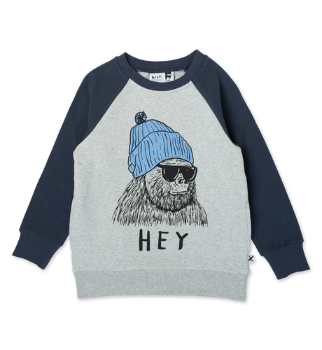 Minti Hey King Kong Furry Crew - Grey Mrl/Dark Blue