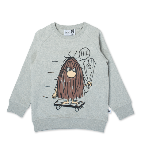 Minti Caveman Skater Furry Crew - Grey Marle