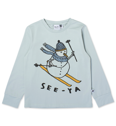 Minti Speedy Snowman LS Tee - Sage