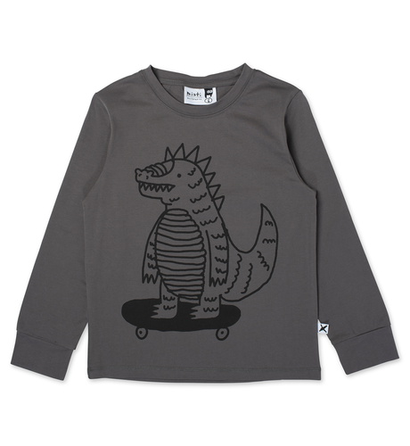 Minti Skate-Zilla LS Tee - Dark Grey