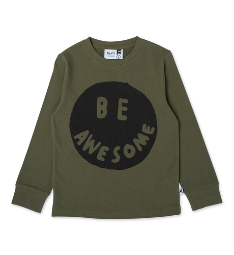 Minti Be Awesome LS Tee - Khaki