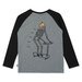 Minti Skeleton Scooter LS Tee - Charcoal Mrl/Blk