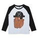 Minti Hairy Pirate LS Tee - White Mrl/Black