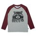 Minti Hello Racoon LS Tee - Grey & Red Motley