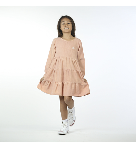 Hello Stranger Pixie LS Dress - Pink Corduroy