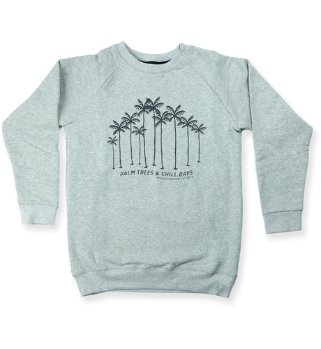 Hello Stranger Palm Trees & Chill Days Raglan Crew - Greymarle