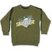 Hello Stranger Skull Hand Raglan Crew - Pesto Green