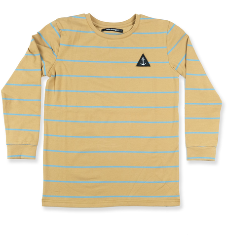 Hello Stranger Stripe LS Tee - Brown Stripe