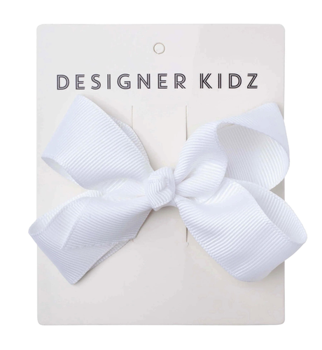 Designer Kidz Bow Hair Clip - White