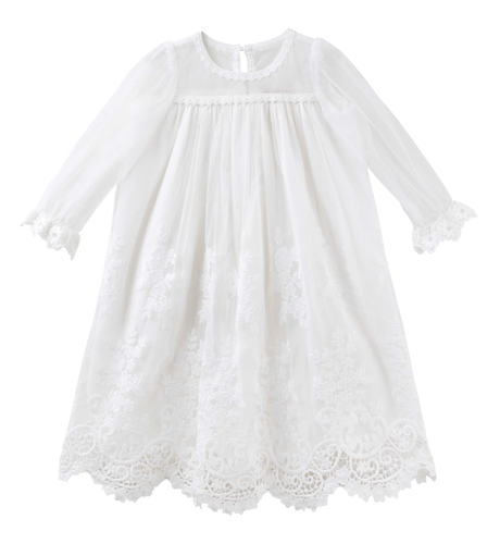 Designer Kidz Isabella Lace Christening Dress - Ivory