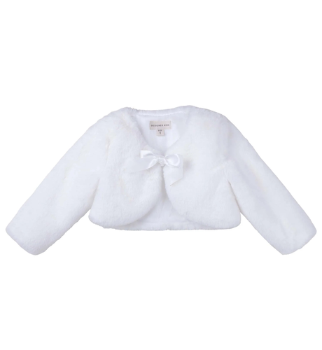 Designer Kidz Sassy Baby Faux Fur Jacket - Ivory