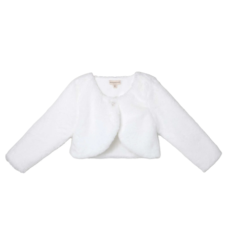 Designer Kidz Sarah Faux Fur Jacket - Ivory