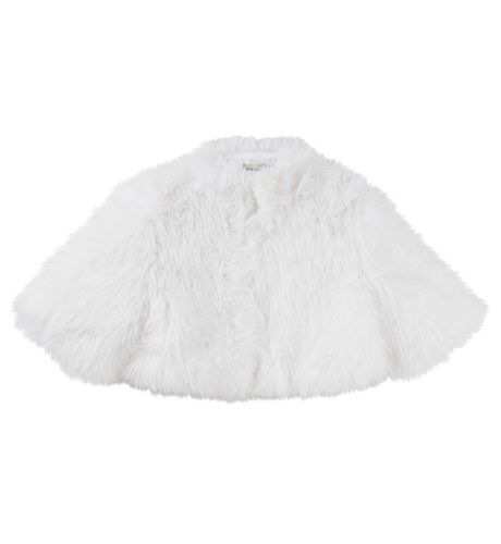 Designer Kidz Elise Faux Fur Jacket - Ivory