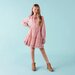 Designer Kidz Caitlin L/S Floral Frill Dress - Dusty Pink