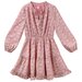 Designer Kidz Caitlin L/S Floral Frill Dress - Dusty Pink