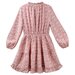 Designer Kidz Caitlin L/S Floral Frill Dress - Dusty Pink