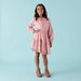 Designer Kidz Caitlin L/S Floral Frill Dress - Dusty Pink