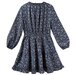 Designer Kidz Caitlin L/S Floral Frill Dress - Navy