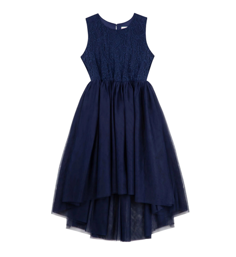Designer Kidz Delilah S/S Lace Dress - Navy