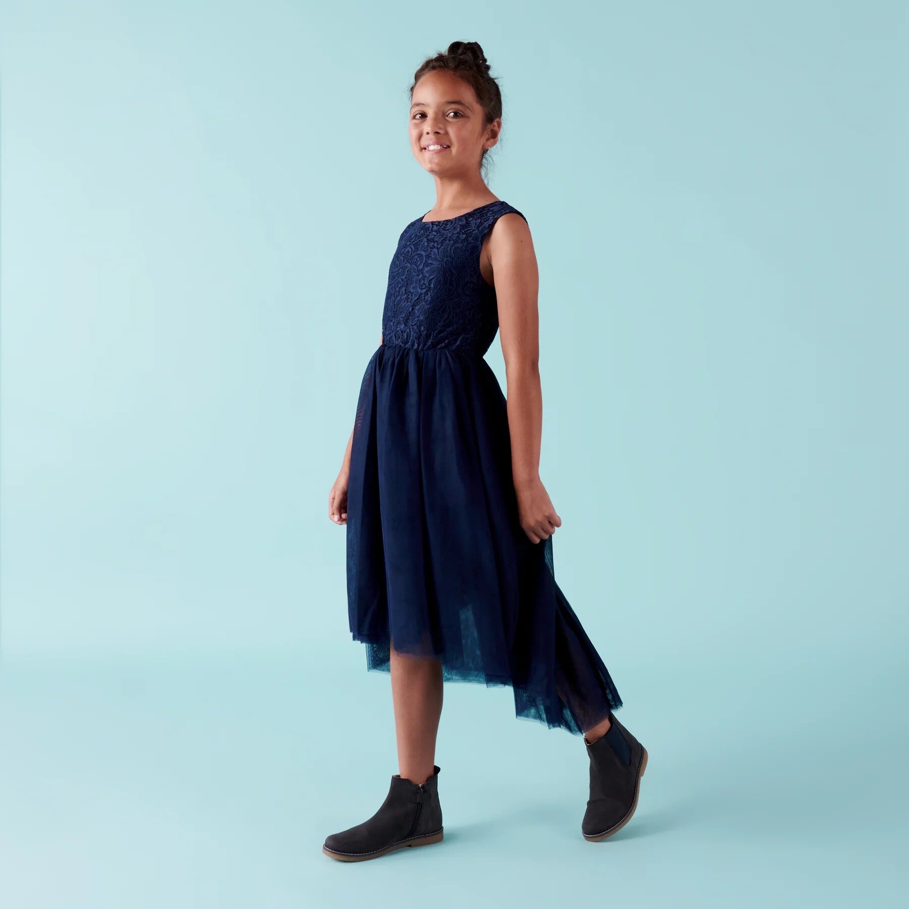 Designer Kidz Delilah S/S Lace Dress Navy CLOTHING-GIRL-Girls