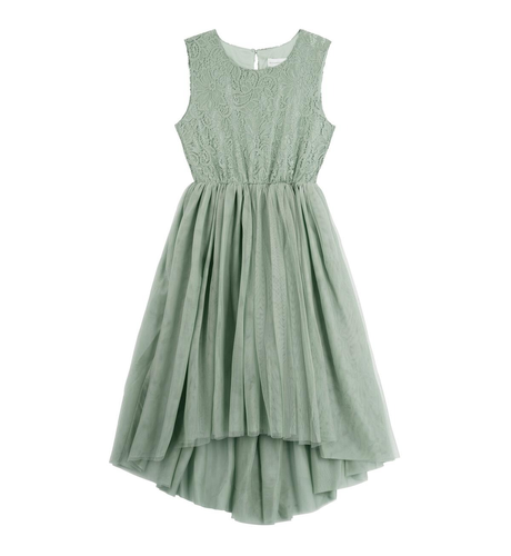 Designer Kidz Delilah S/S Lace Dress - Sage