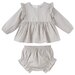 Designer Kidz Gigi Gingham L/S Dress & Bloomer Set - Oat