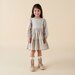 Designer Kidz Gigi Gingham L/S Frill Dress - Oat