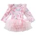 Designer Kidz Rose Bow L/S Tutu Romper - Pink
