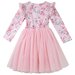 Designer Kidz Rose Bow L/S Tutu Dress - Pink