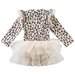 Designer Kidz Leopard Print L/S Tutu Romper