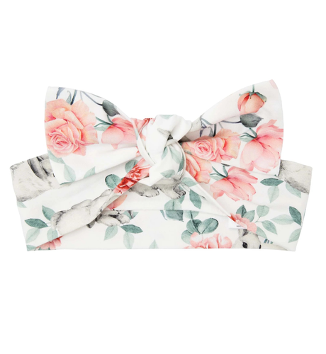 Designer Kidz Bunny Floral Headband - Soft Pink