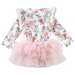 Designer Kidz Bunny Floral L/S Tutu Romper - Soft Pink