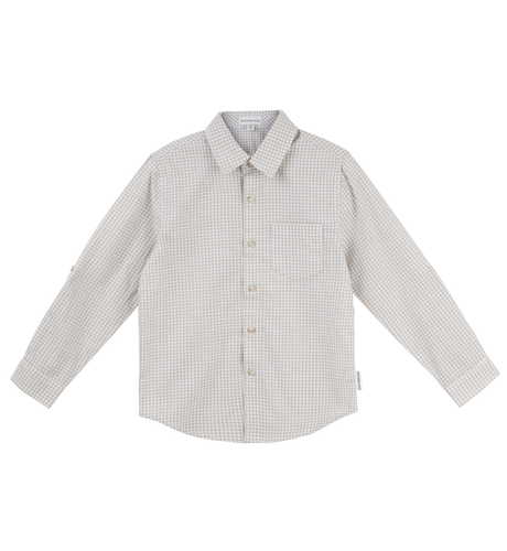 Designer Kidz Oliver L/S Gingham Shirt - Oat