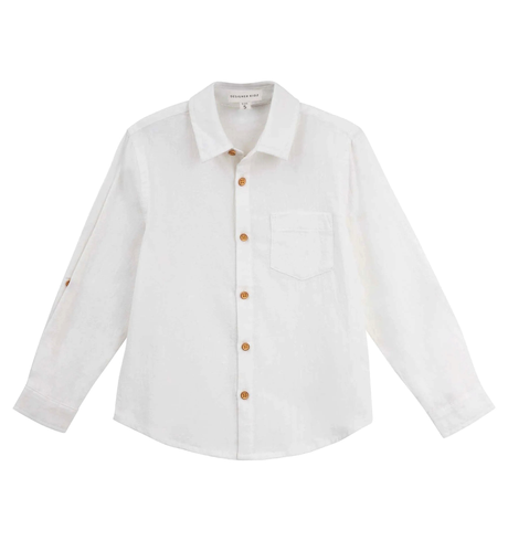 Designer Kidz Archie L/S Button Shirt - Ivory