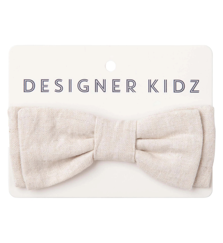 Designer Kidz Toby Linen Bow Tie - Sand