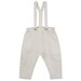 Designer Kidz Finley Linen Suspender Pants - Sand