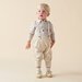 Designer Kidz Finley Linen Suspender Pants - Sand