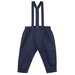 Designer Kidz Finley Linen Suspender Pants - Navy