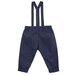 Designer Kidz Finley Linen Suspender Pants - Navy