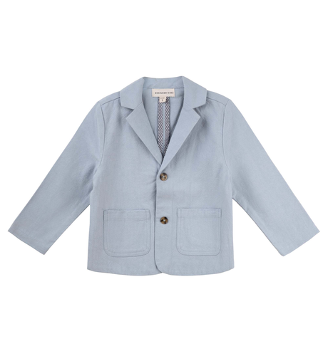 Designer Kidz Oscar Linen Suit Jacket - Ice Blue