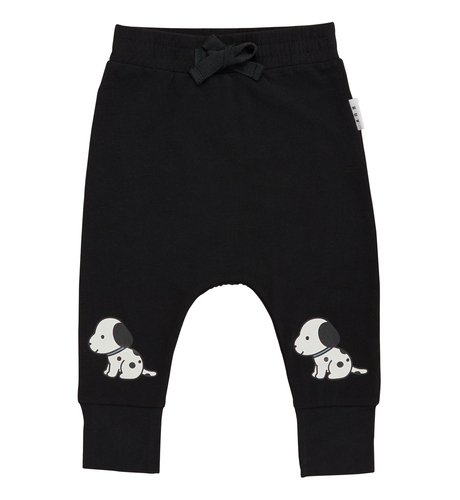 Huxbaby Doggie Knee Drop Crotch Pant -Black