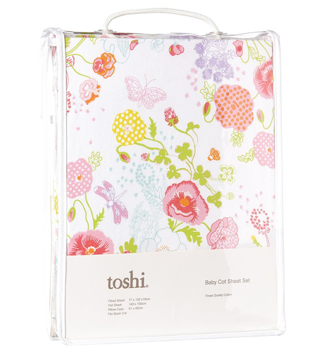 Toshi Cotton Cot Sheet Set Secret Garden