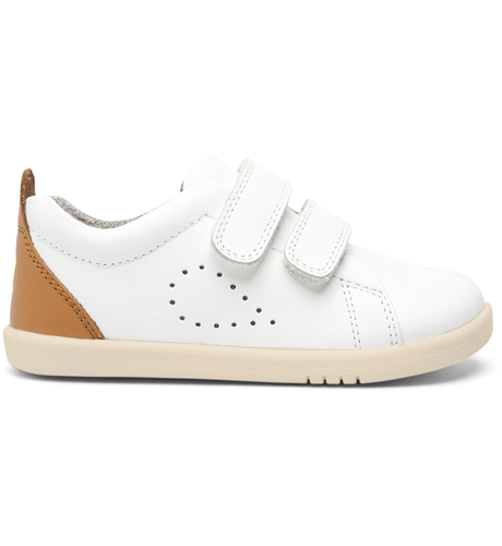 Bobux I-Walk Grass Court - White + Caramel