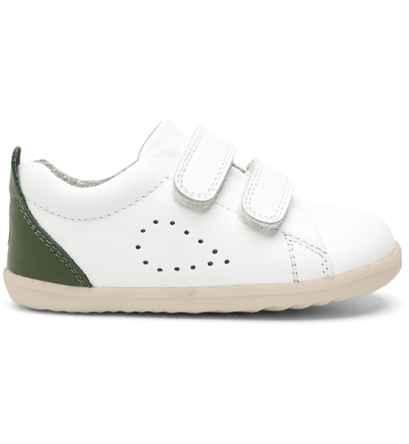Bobux Step Up Grass Court - White + Forest