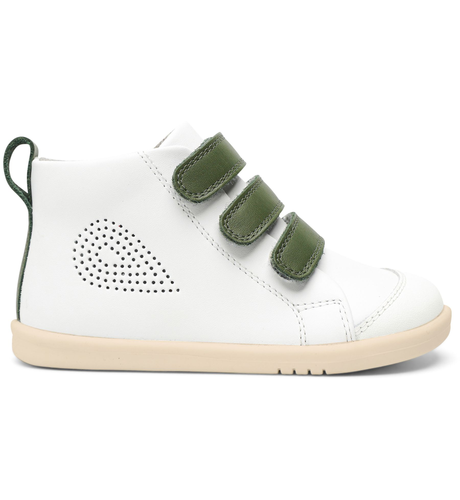 Bobux I-Walk Hi Court Boot - White + Forest