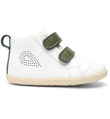 Bobux Step Up Hi Court Boot - White + Forest